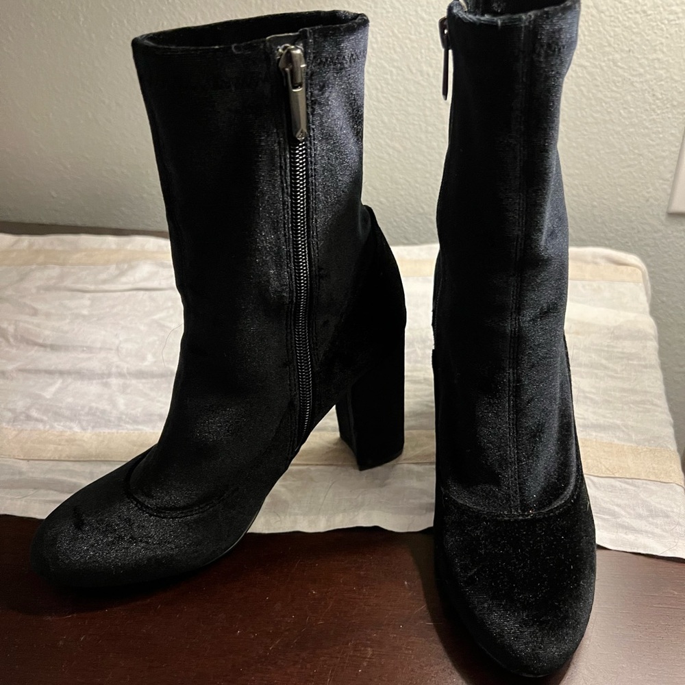 Sam Edelman Black Velvet Booties